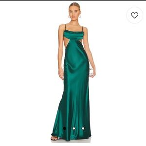 Emerald green Sau Lee open back gown